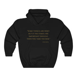 Open image in slideshow, &quot;Some things are risky. But if the stakes are...&quot; ~Elon Musk, Tesla ~ Super-comfortable, Unisex heavy-blend hoodie infused with Advance Dynamix Add-A-Tude
