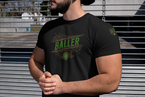 Open image in slideshow, BALLER ~ Super-comfortable, Unisex Short Sleeve T shirt With Add-A-Tude
