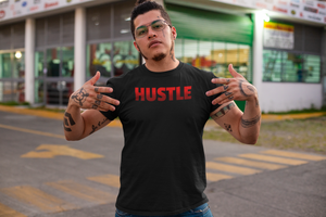 Open image in slideshow, HUSTLE ~ Super-comfortable, Unisex Short Sleeve T shirt With Add-A-Tude
