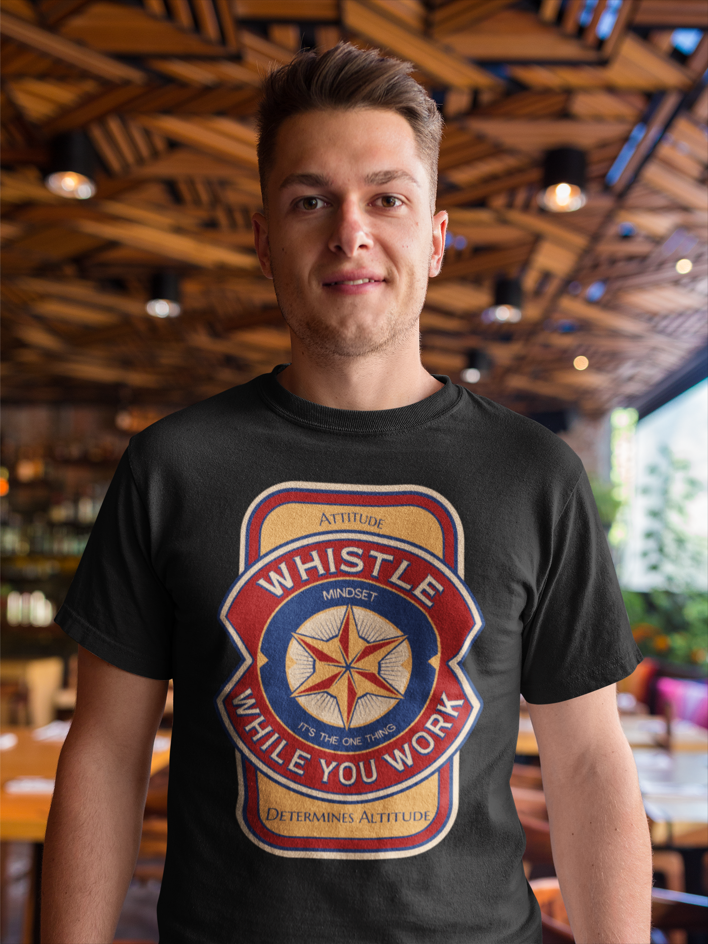 Whistle While You Work - Mindset - It's The One Thing - Attitude Determines Altitude ~ Super-comfortable, Unisex Short Sleeve T shirt With Add-A-Tude